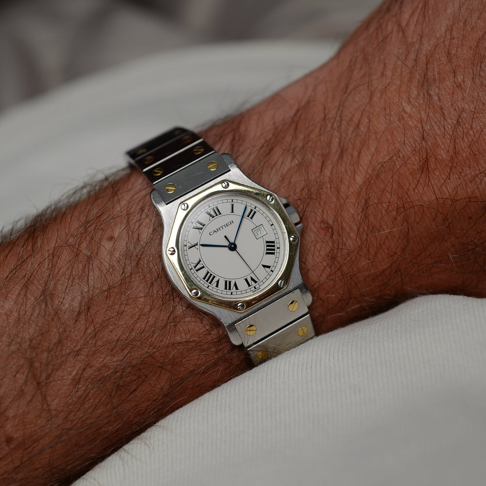 Cartier Santos octogonale GM bicolore réf 2966 vintage 1990 perfect_1
