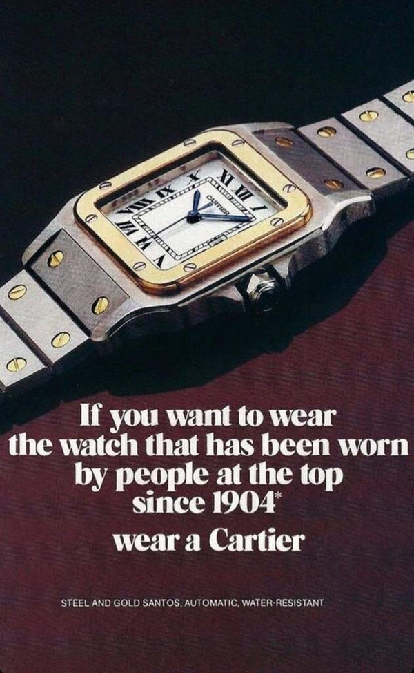 Cartier Santos Publicité ancienne vintage