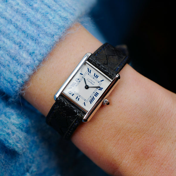 Cartier Tank Must pm femme rare boîtier argent vintage années 1980
