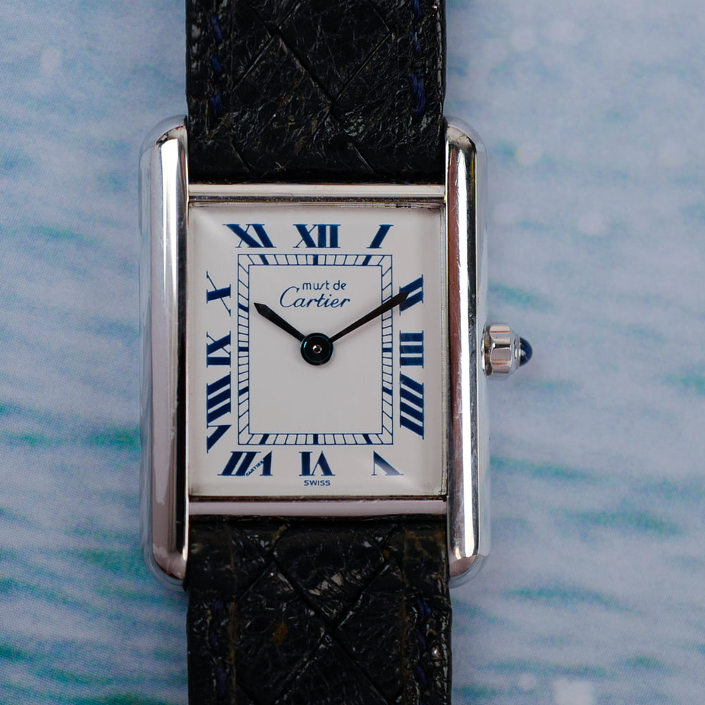 Cartier Tank Must pm femme rare boîtier argent vintage années 1980