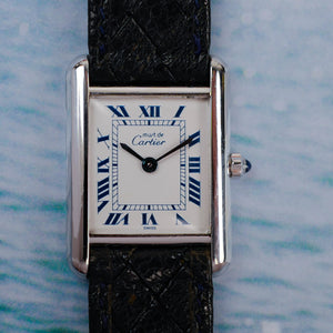 Cartier Tank Must pm femme rare boîtier argent vintage années 1980
