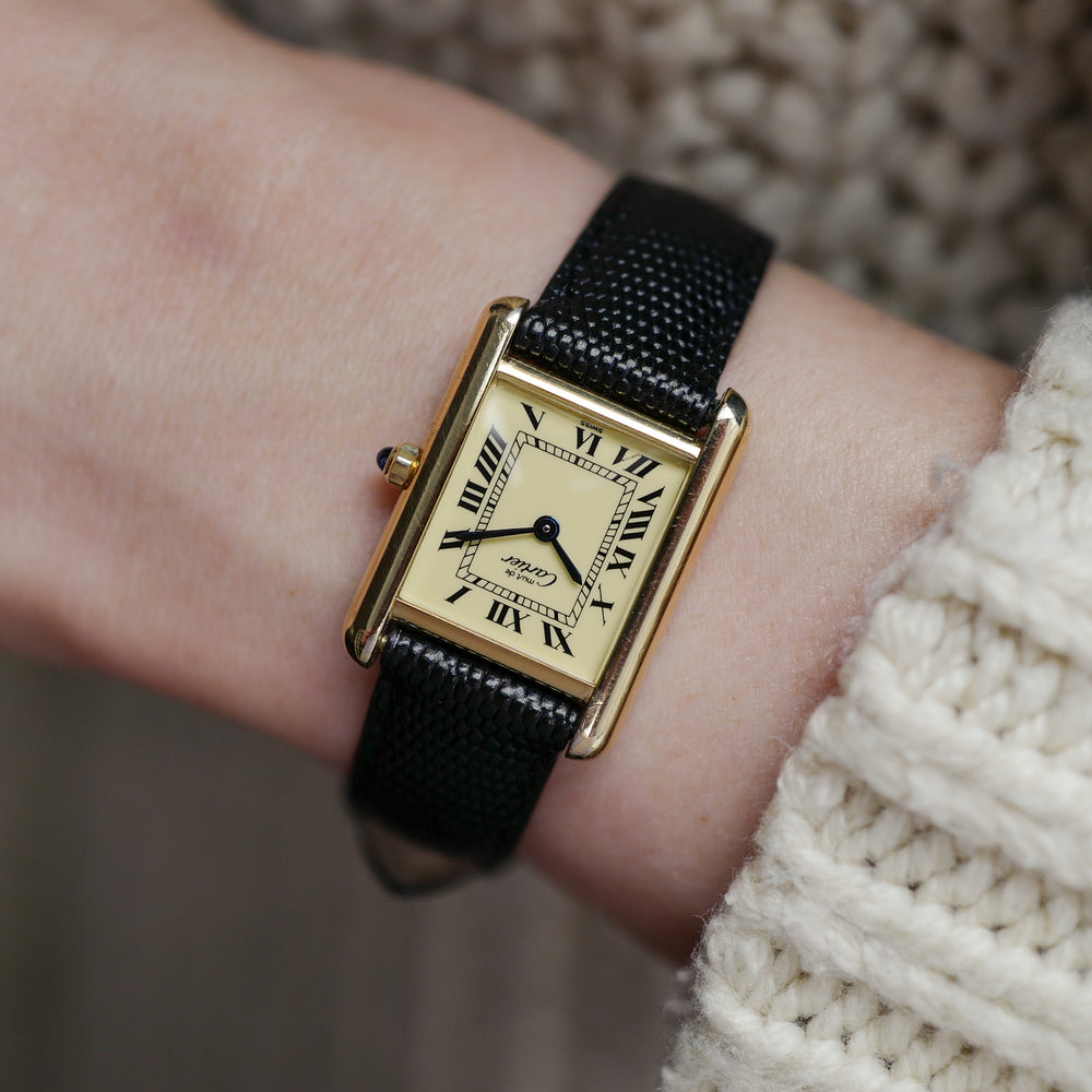 Cartier Tank Must quartz chiffres romains pour femme vintage 1990
