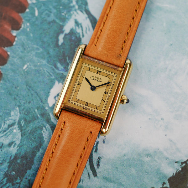 Cartier Tank Must quartz chiffres romains pour femme vintage 1990