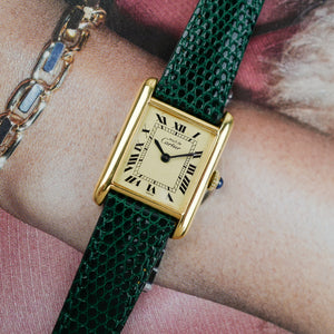 Cartier Tank Must quartz doré chiffres romains pour femme vintage 1980 mécanique