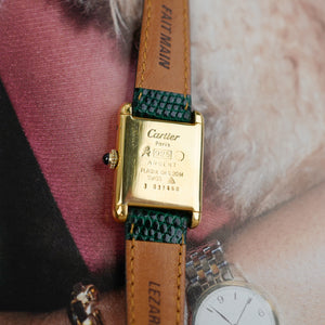 Cartier Tank Must quartz doré chiffres romains pour femme vintage 1980 mécanique