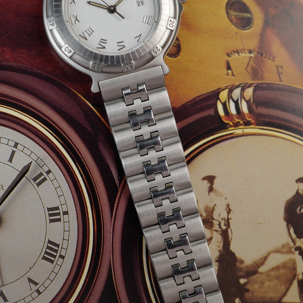 Bracelet acier Hermès à maillons en H