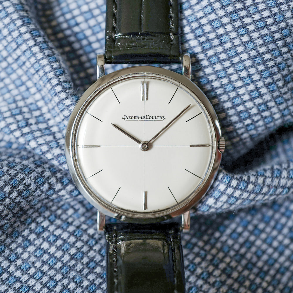 Jaeger LeCoultre vintage ronde cadran blanc fine thin