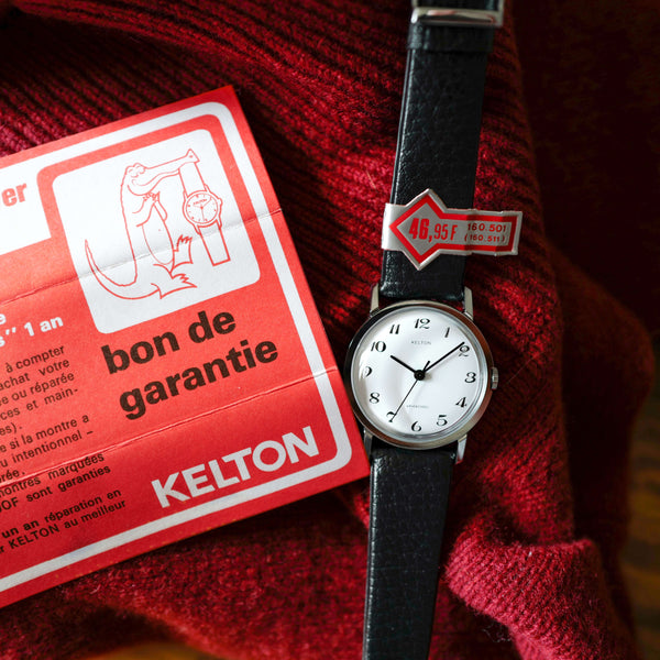 Jolie montre ancienne Kelton neuve de stock de 1972