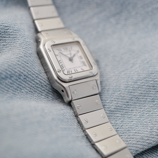 Jolie montre Cartier Santos ancienne vintage femme