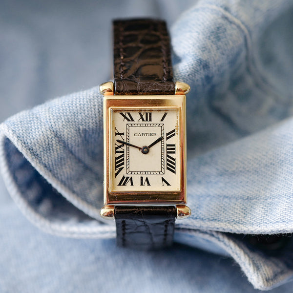 Jolie montre Cartier Tank Obus années 1920 uniplan