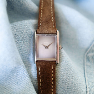 Jolie montre style Cartier Tank cadran gris Ghost