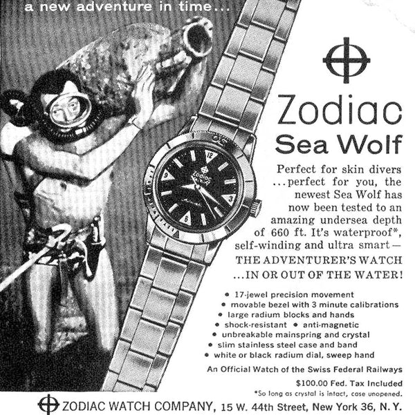 ZODIAC Sea Wolf  "Sublime Patine"  (vintage 1960's)