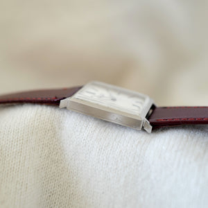 Longines vintage bracelet cuir argent