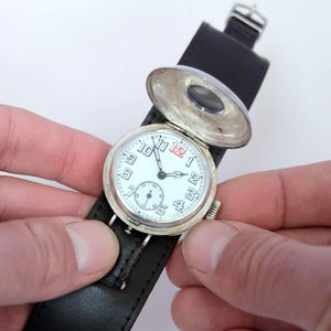 Magnifique montre ancienne argent massif soldat poilu 14 18