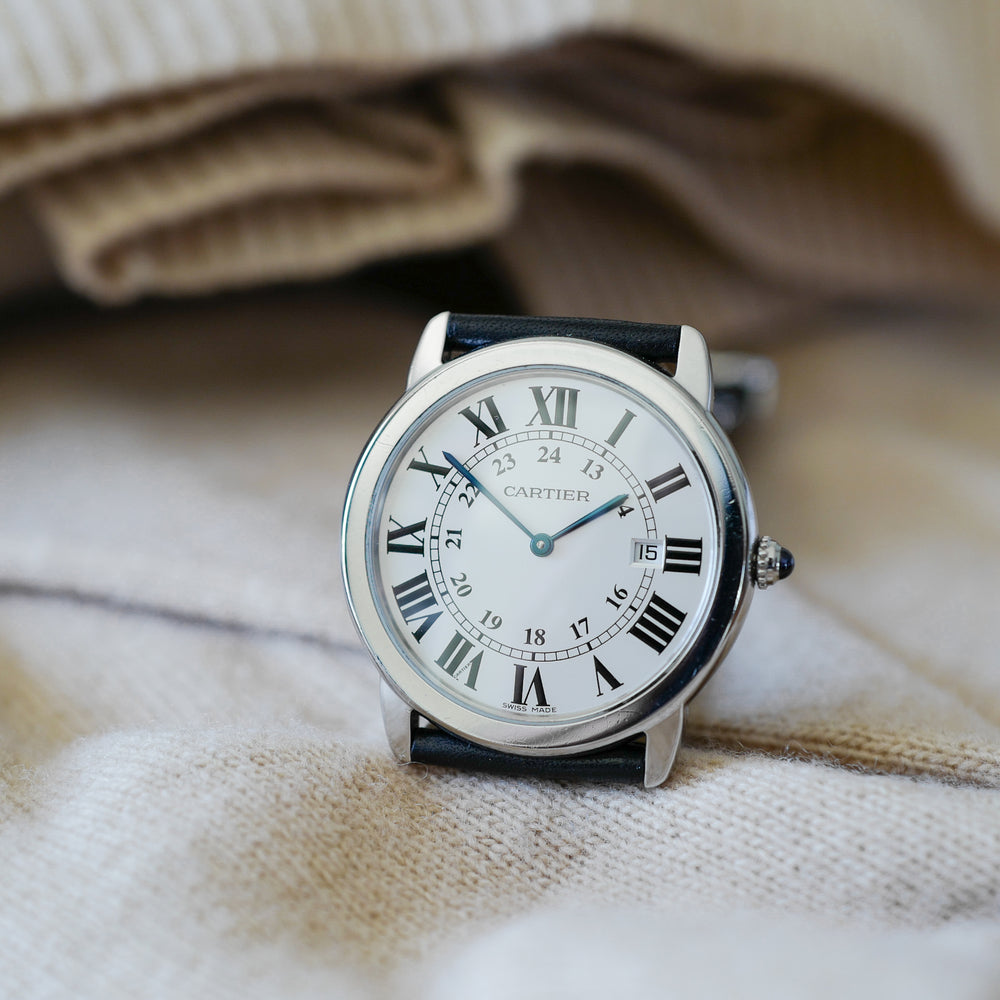 Montre Cartier ronde solo homme vintage occasion