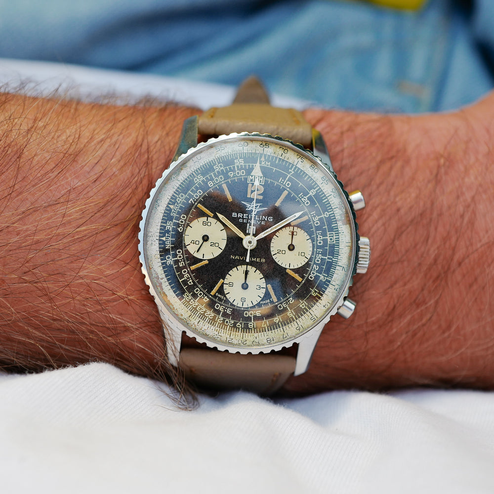 rare patine vintage tritium Breitling Lip Navitimer 806 tritium