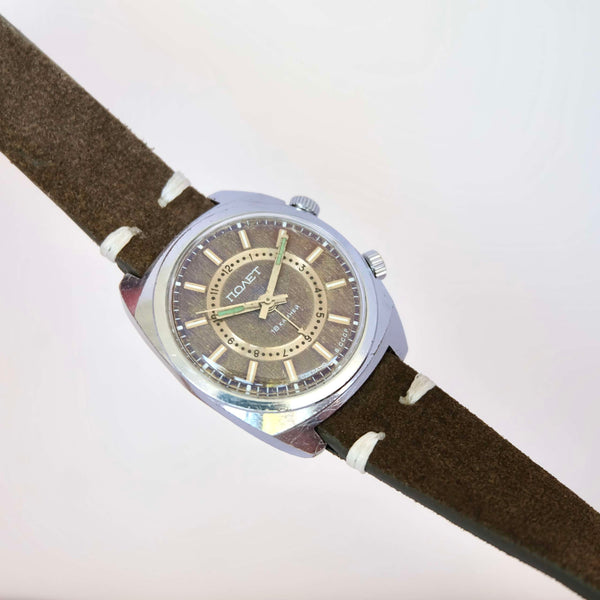 montre vert kakhi vintage nubuck daim beige bracelet