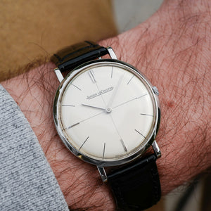 Montre vintage Jaeger LeCoultre ancienne vintage 33 mm cadran blanc