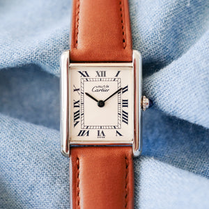 Montre ancienne Cartier Tank argent vintage quartz 1616