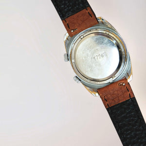Montre ancienne mécanique bleu bracelet cuir interchangeable