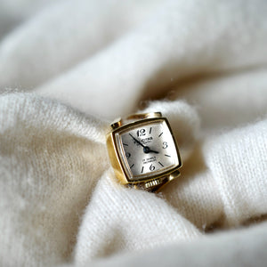 Montre cadran blanc bague plaquée or