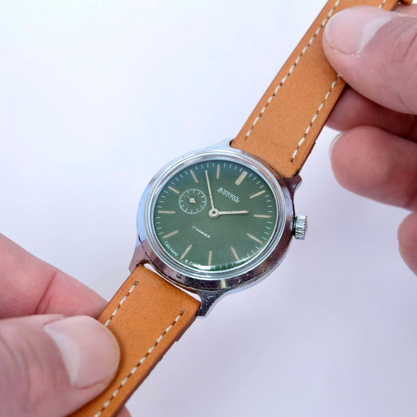 Montre cadran vert vintage mécanique