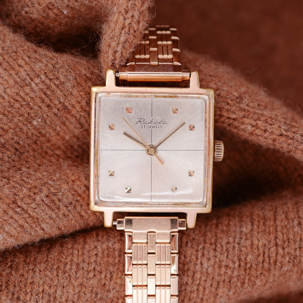 Montre carrée vintage femme Raketa Poljot russe