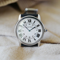 Montre Cartier ronde solo homme vintage occasion