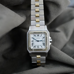 Montre cartier Santos or & acier automatique