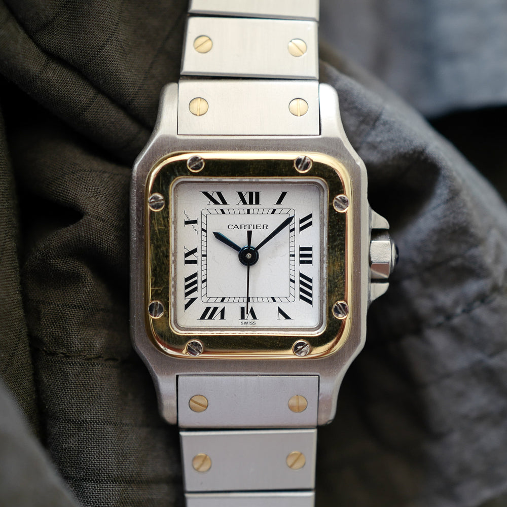 montre cartier vintage or acier santos automatique vintage