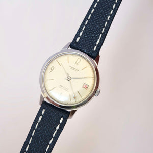 Montre costume bleu acier vintage