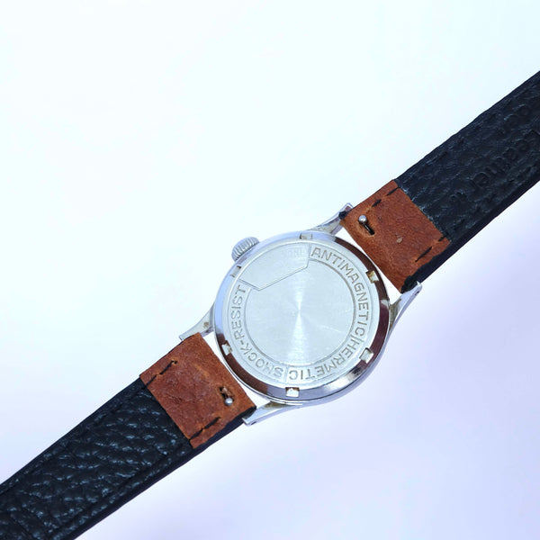 Montre femme cuir marron ancien