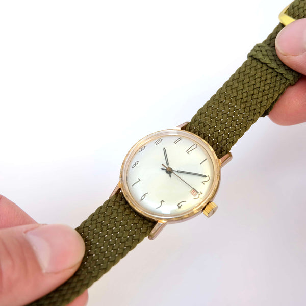 Montre femme homme classique dorée ronde