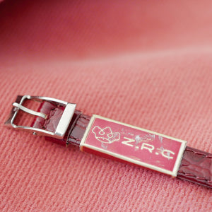 Montre femme mini bracelet cuir bordeaux