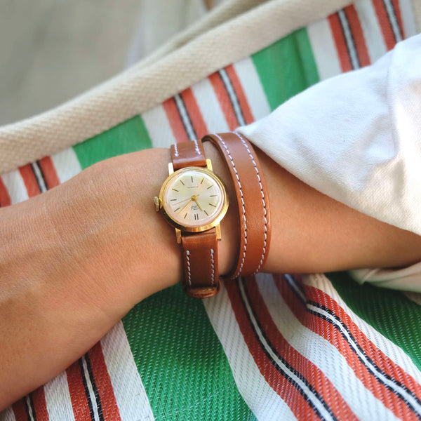 montre femme or rose vintage remontage automatique