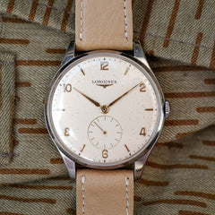Montre Longines vintage militaire ancienne cuir boite