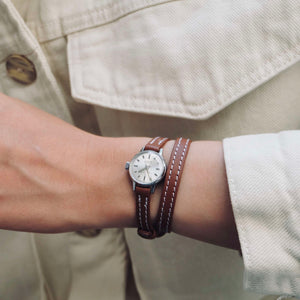 Montre mini acier femme double-tour