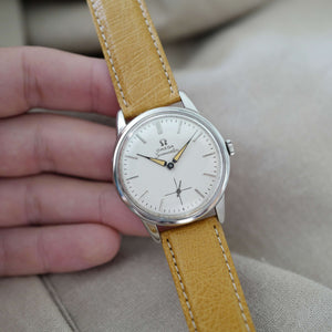 Montre omega cuir autruche beige