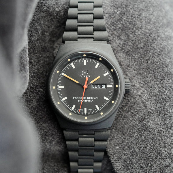 Montre quartz vintage neuve de stock Orfina PVD