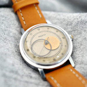 Montre Raketa vintage Kopernik planète Beau Bleu