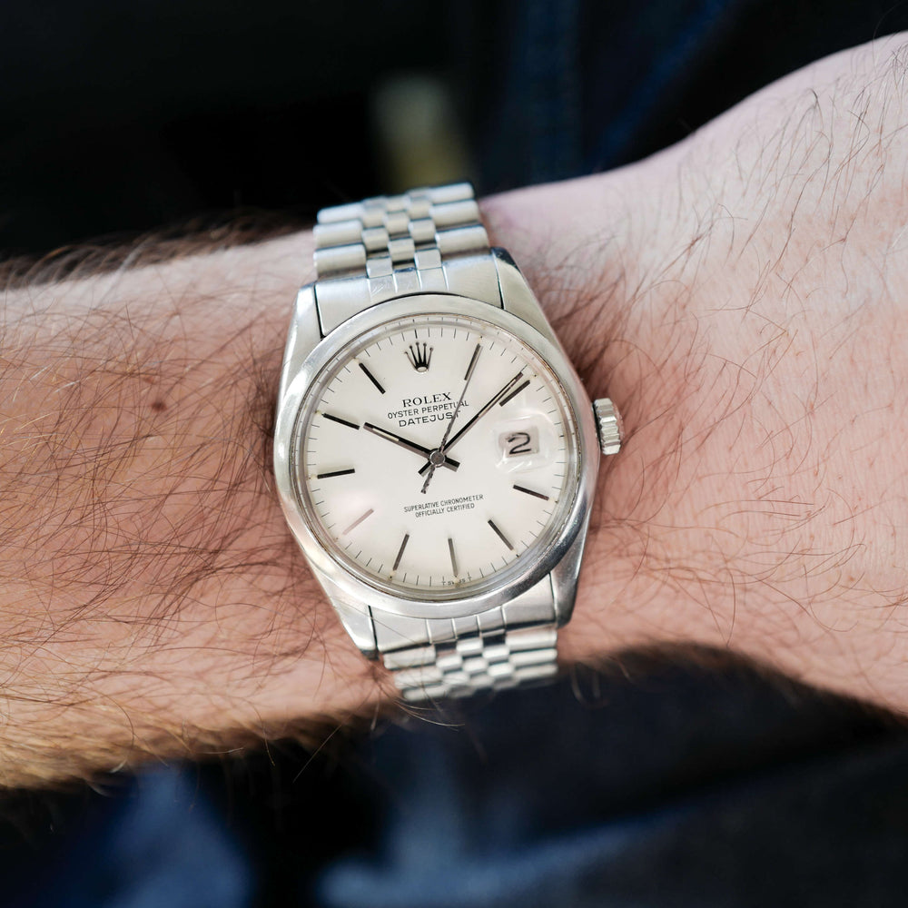 Montre Rolex réf 16000 Datejust 36 mm jubliee cadran blanc vintage