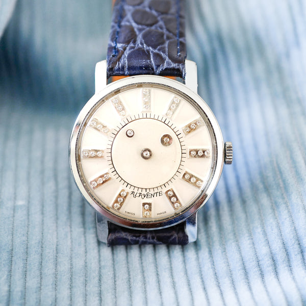 Montre vintage cadran mystère diamants