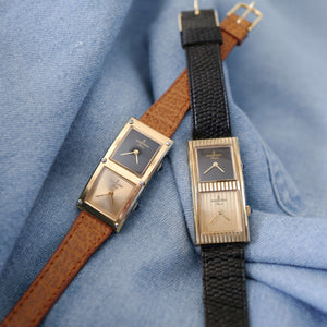 Montre vintage femme double fuseau horaire GMT