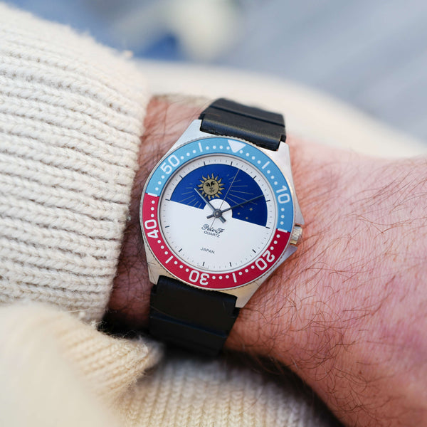 Montre vintage lunette soleil jour nuit