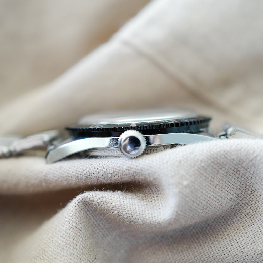 Montre de plongée ancienne vintage Sigel panda bracelet rivet