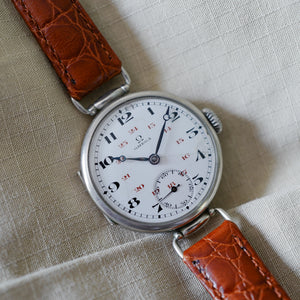 Omega trench watch cadran émail vintage