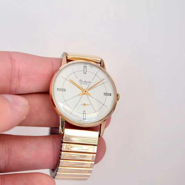 Raketa doré plaquée or homme femme