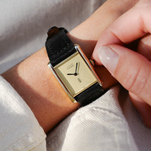 rare montre cartier tank must grand modele doree homme femme