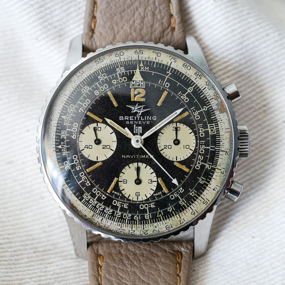 rare patine vintage tritium Breitling Lip Navitimer 806 tritium
