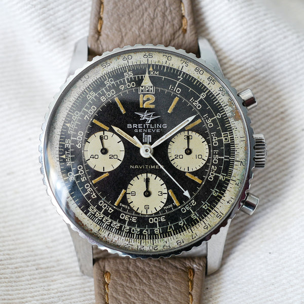 rare patine vintage tritium Breitling Lip Navitimer 806 tritium